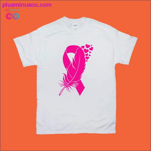 Plus Minus Co Breast Cancer Awareness Month / Feather Ribbon T-Shirts