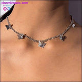 Plus Minus Co Butterfly Necklace Vintage Metallic Golden Large Chain, view 2