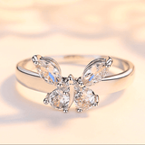 Plus Minus Co Butterfly Shining Crystal Zircon Ring for Women Princess, view 5