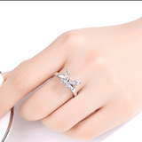 Plus Minus Co Butterfly Shining Crystal Zircon Ring for Women Princess, view 6