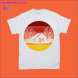 Plus Minus Co Cabin in Woods | Retro Sunset T-Shirts, view 2