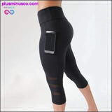 Plus Minus Co Calf-length Sport Pants Phone Pocket leggings Women Fitness, view 2