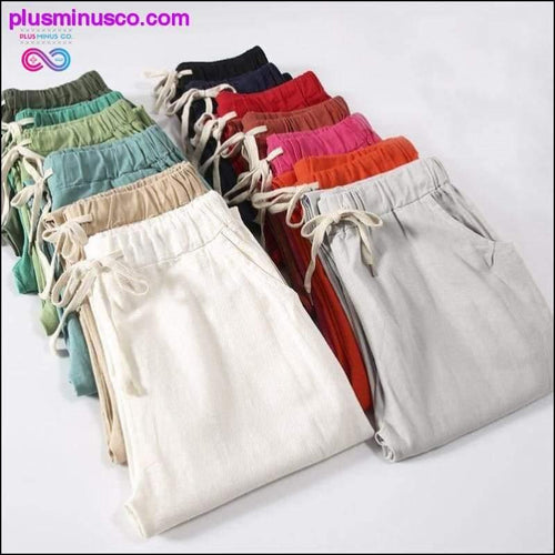 Plus Minus Co Candy Colors Summer Pants Women Lace Up Pantalon Femme