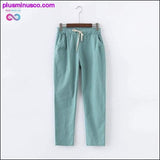 Plus Minus Co Candy Colors Summer Pants Women Lace Up Pantalon Femme, view 4