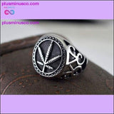 Plus Minus Co Cannabis Symbol Stainless Steel Ring || PlusMinusco.com, view 3