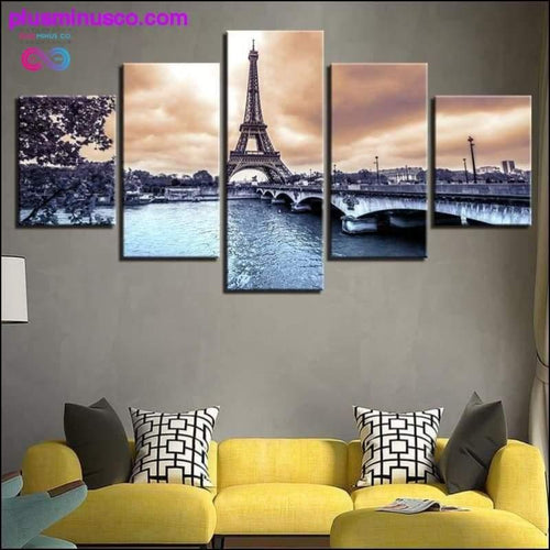 Plus Minus Co Canvas HD Prints Pictures Room Wall Art 5 Pieces Paris