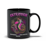Plus Minus Co Capricorn | Responsible, Caring ,Open-Hearted Black Mugs, view 4