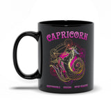 Plus Minus Co Capricorn | Responsible, Caring ,Open-Hearted Black Mugs, view 5