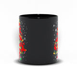 Plus Minus Co Cardinal Bird Christmas Tree Black Mugs, Red Cardinal Birds Coffee Mug Tea Cup, Christmas Holiday Mug, view 3