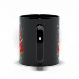 Plus Minus Co Cardinal Bird Christmas Tree Black Mugs, Red Cardinal Birds Coffee Mug Tea Cup, Christmas Holiday Mug, view 4