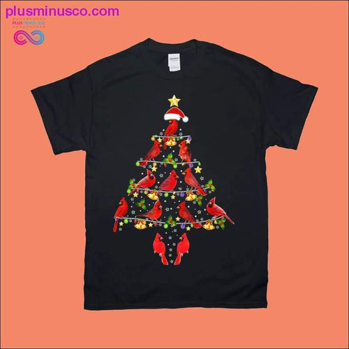 Plus Minus Co Cardinal Bird Christmas Tree / Santa Hat / Star T-Shirts