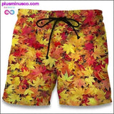 Plus Minus Co Casual Beach Shorts 2017 Fashion Maple Leaf Weeds 3D Print, view 2
