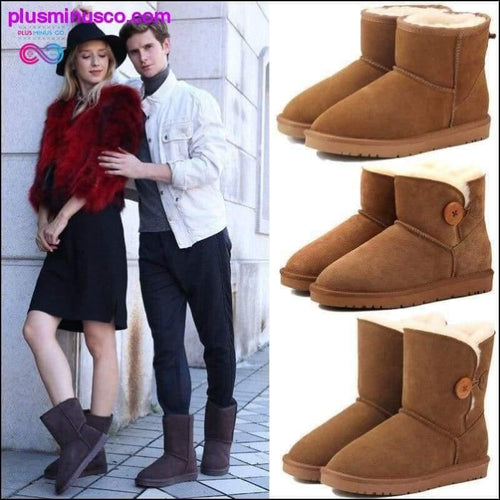 Plus Minus Co Casual classic warm wear-resistant anti-slip Genuine Leather