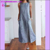 Plus Minus Co Casual Maxi Dress Sleeveless Linen Women Long Summer Dress, view 4