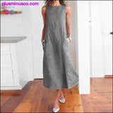 Plus Minus Co Casual Maxi Dress Sleeveless Linen Women Long Summer Dress, view 5