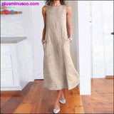 Plus Minus Co Casual Maxi Dress Sleeveless Linen Women Long Summer Dress, view 6