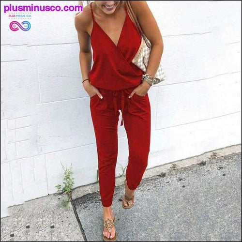 Plus Minus Co Casual Women Ladies Summer Holiday Long Playsuit V-neck
