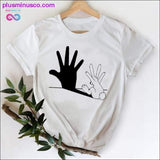 Plus Minus Co Cat Face Funny Cartoon Girl Printing 90s Spring Summer Top, view 6
