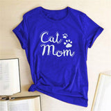 Plus Minus Co Cat Mom Print Funny Women T-shirt Casual Short Sleeve Summer Cut T-shirt Women Clothes Harajuku Tee Shirts Camisetas Mujer Tops, view 4