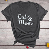 Plus Minus Co Cat Mom Print Funny Women T-shirt Casual Short Sleeve Summer Cut T-shirt Women Clothes Harajuku Tee Shirts Camisetas Mujer Tops, view 5