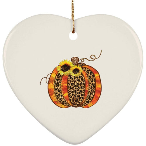 Plus Minus Co Ceramic Heart Ornament, Halloween Heart Ornament, Ceramic Halloween Ornament, White Heart Ornament, Fall Heart Ornaments Gift Her