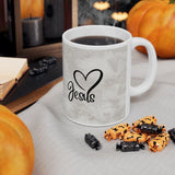Plus Minus Co Love Jesus Mug, Ceramic Mug 11oz, Cool Coffee Mug, Coffee Mugs,Faith Mugs, Heart Mug, Jesus Mugs, Religious Mug, Spiritual Mug, view 2