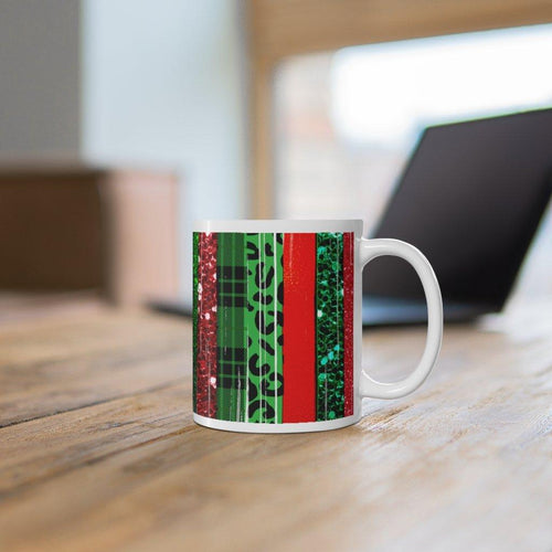 Plus Minus Co Merry and Bright Mug, Christmas Tree Mug, Christmas Mug, Christmas Mug, Holiday Mug, Christmas Mug Gift, Christmas Patterns Mug