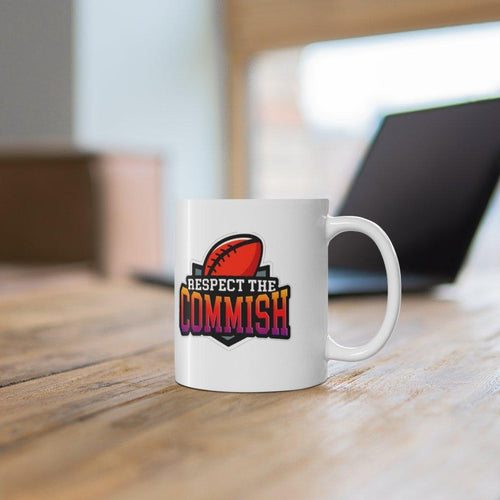 Plus Minus Co Respect The Commish, Fantasy Football Fans, Commissioner, Fantasy Football, Commish, Football Mug, Funny Football Mug, Gameday Mug
