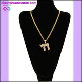 Plus Minus Co Chai Jewish Pendant Necklace With Copper Cuban Chain, view 2