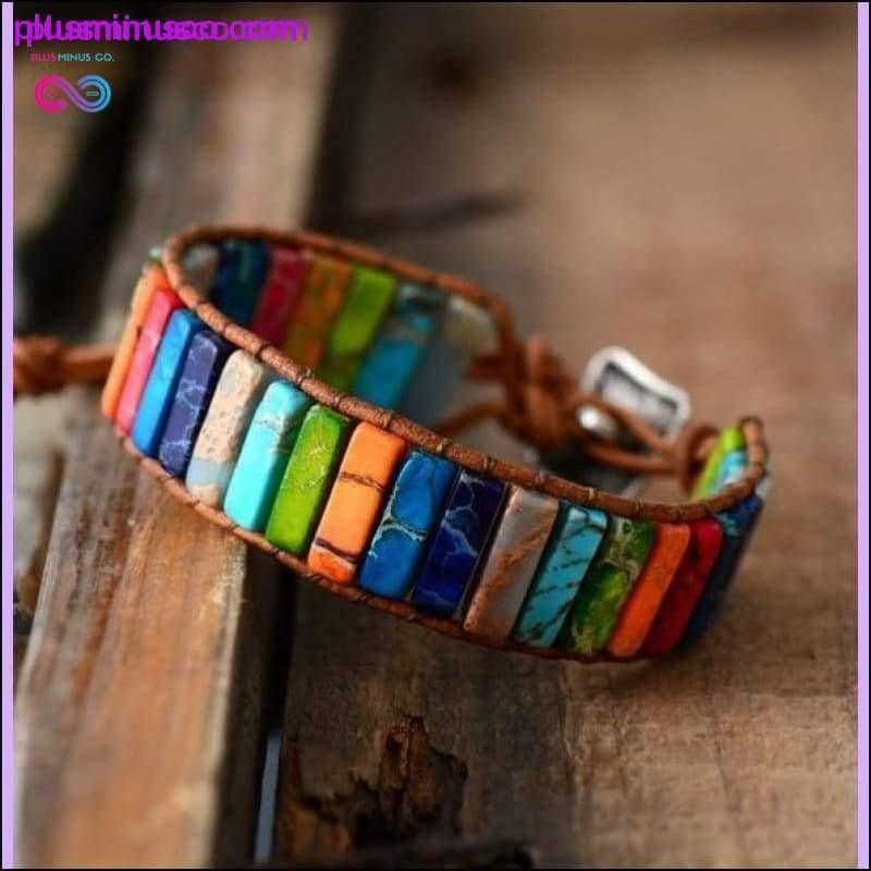 Plus Minus Co Chakra Bracelet Jewelry Handmade Multi Color Natural Stone