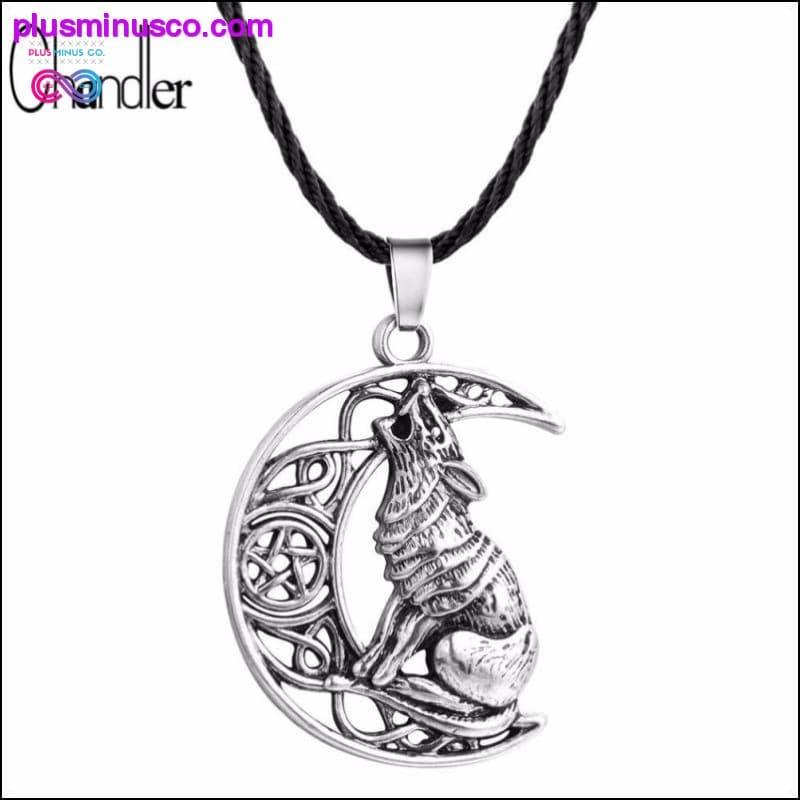 Plus Minus Co Money Wolf Celtic Moon Viking Dog Necklace & Pendant Valknut