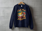 Plus Minus Co Chill Cat on Beach Graphic T-Shirt Perfect Summer Vibes Tee, view 3