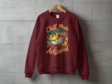 Plus Minus Co Chill Cat on Beach Graphic T-Shirt Perfect Summer Vibes Tee, view 5