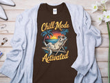 Plus Minus Co Chill Mode Activated Dog on Beach T-Shirt - Relaxed Summer Vibes Tee, view 3