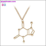 Plus Minus Co CHOCOLATE Theobromine Molecule Structure Pendant Necklace, view 2