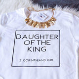 Plus Minus Co Daughter of The King Letter Print Cotton Cute Christian Tshirt Women's Jesus Shirt Harajuku Tops, view 2
