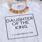 Plus Minus Co Daughter of The King Letter Print Cotton Cute Christian Tshirt Women's Jesus Shirt Harajuku Tops, view 5