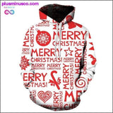 Plus Minus Co Christmas Autumn Winter Hoodie with 3D Print Old Man and Elk, view 3