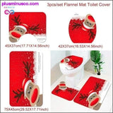 Plus Minus Co Christmas Bathroom Set, Shower Curtain, Bath Mat and Toilet Seat Cover, view 6