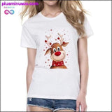 Plus Minus Co Christmas Deer Design T-Shirt for Women || PlusMinusco.com, view 2