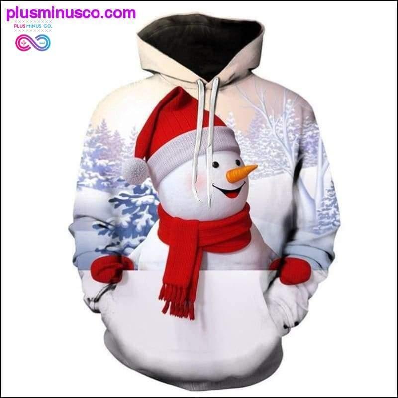 Plus Minus Co Christmas Elk Snowman Men's Sweatshirt