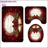 Plus Minus Co Christmas-patterned Curtain Toilet Cover Non-slip Rug Home, view 2