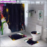 Plus Minus Co Christmas-patterned Curtain Toilet Cover Non-slip Rug Home, view 3