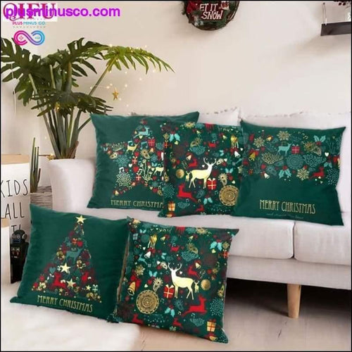 Plus Minus Co Christmas Throw Pillowcase Covers 45x45cm, Festive Holiday Home Decor