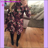 Plus Minus Co Christmas Printed Long Sleeved Loose Casual Dresses with, view 2