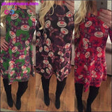 Plus Minus Co Christmas Printed Long Sleeved Loose Casual Dresses with, view 5