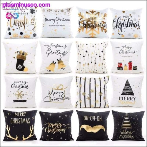 Plus Minus Co Christmas Pillowcase Covers 45x45cm, Holiday Cushion Covers for Home Decor