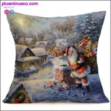 Plus Minus Co Christmas-themed Linen Pillow Cases for Home Decor at, view 2