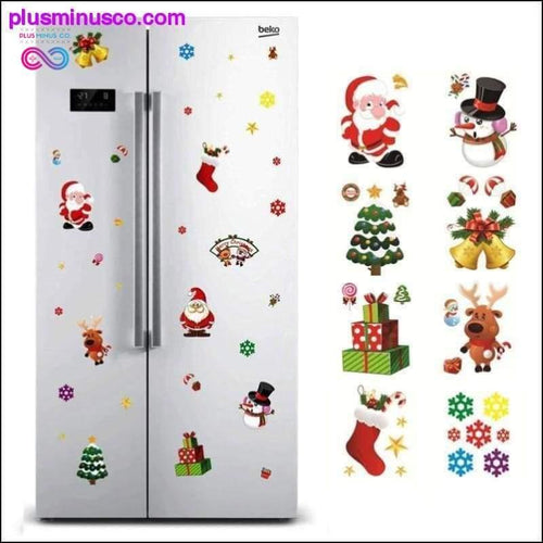 Plus Minus Co Christmas Window Sticker Santa Claus/Snowman/Elk Glass