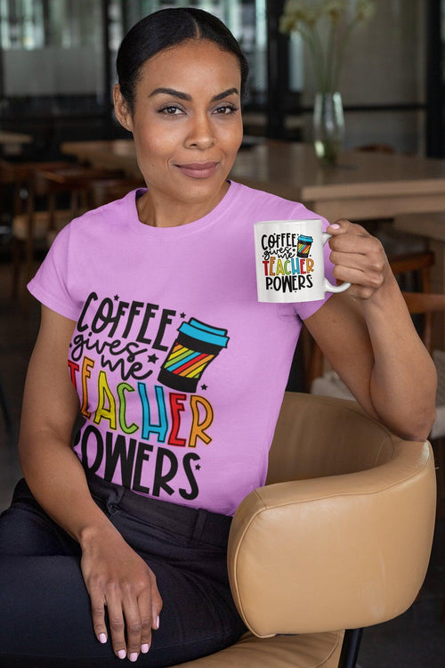 Plus Minus Co Coffee give me Teacher Powers Mug, teacher birthday gift, back to school, teacher personalized gifts